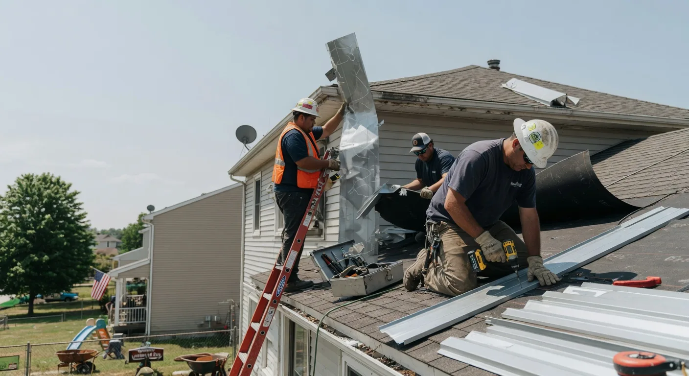 Storm Damage Metal Roof Repair in West Middletown, PA